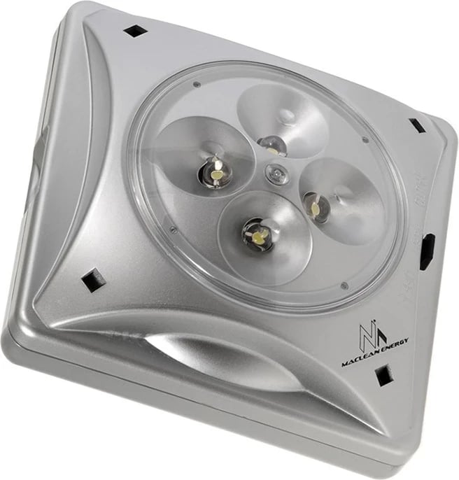 Dritë diellore Maclean MCE124, 4 LED, Sensor muzgu, Argjendtë