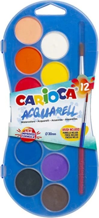 Akvarel Carioca 12 Ngjyra me Brushë