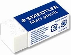 Gomë fshirëse STAEDTLER Mars plastic mini, 1 copë, e bardhë
