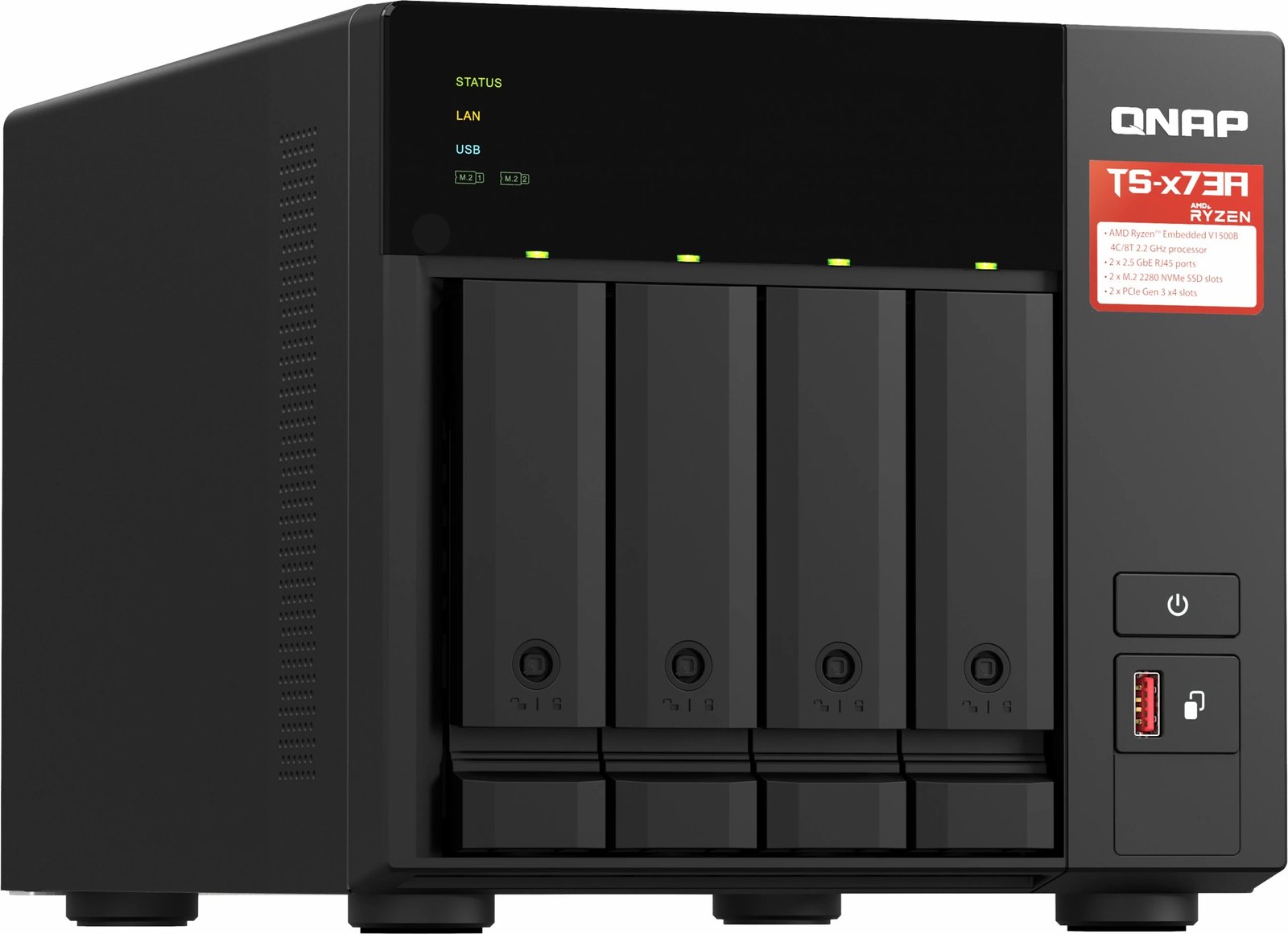 NAS QNAP TS-473A 4 bay Ryzen V1500B 8GB + Switch QSW-1105-ST 5 porta 2.5G