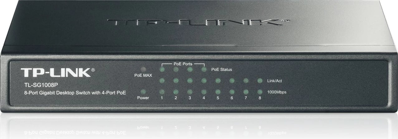 Switch TP-LINK TL-SG1008P, 8 porte Gigabit, 4 PoE, Desktop, i zi