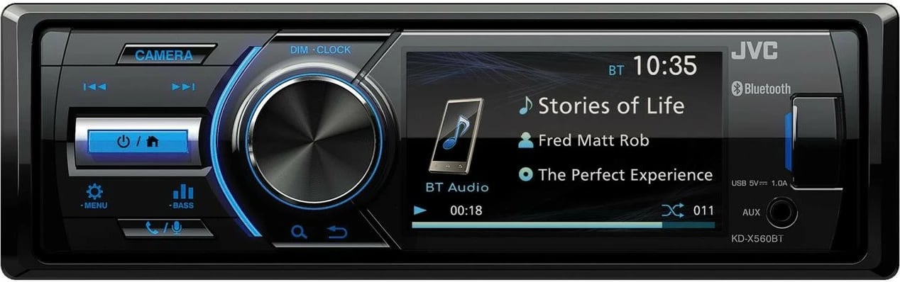 Radio makine JVC KDX-560BT, Bluetooth, ekran 3 inç, e zezë