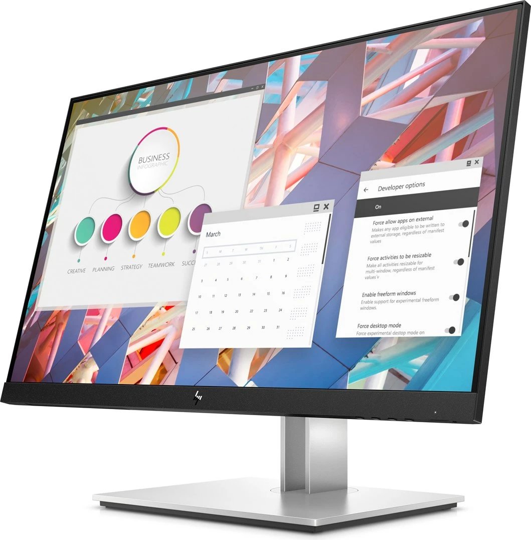 Monitor HP E-Series E24, 23.8'', Full HD, hiri/argjend