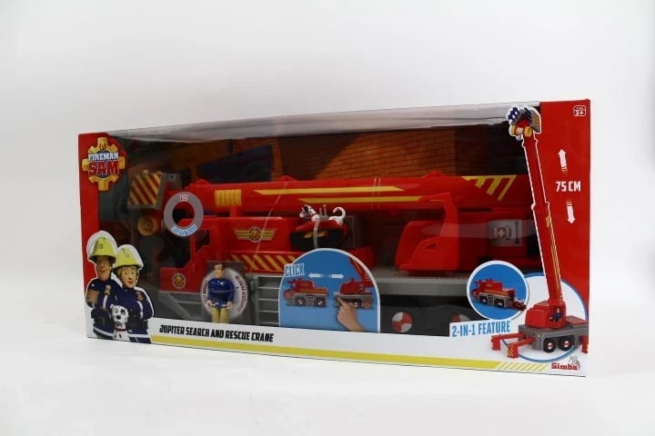 Kamion zjarri Firefighter Sam me vinç kërkimi dhe shpëtimi, 50cm, i kuq
