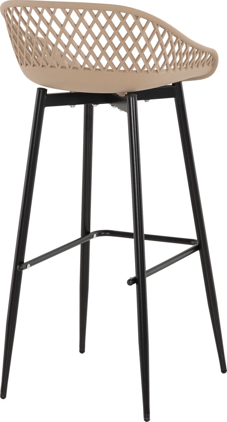 Karrige për bar AVAYA FH8686.13, polipropilenë ngjyrë kapuçino, këmbë metalike të zeza, 46x48x99H cm