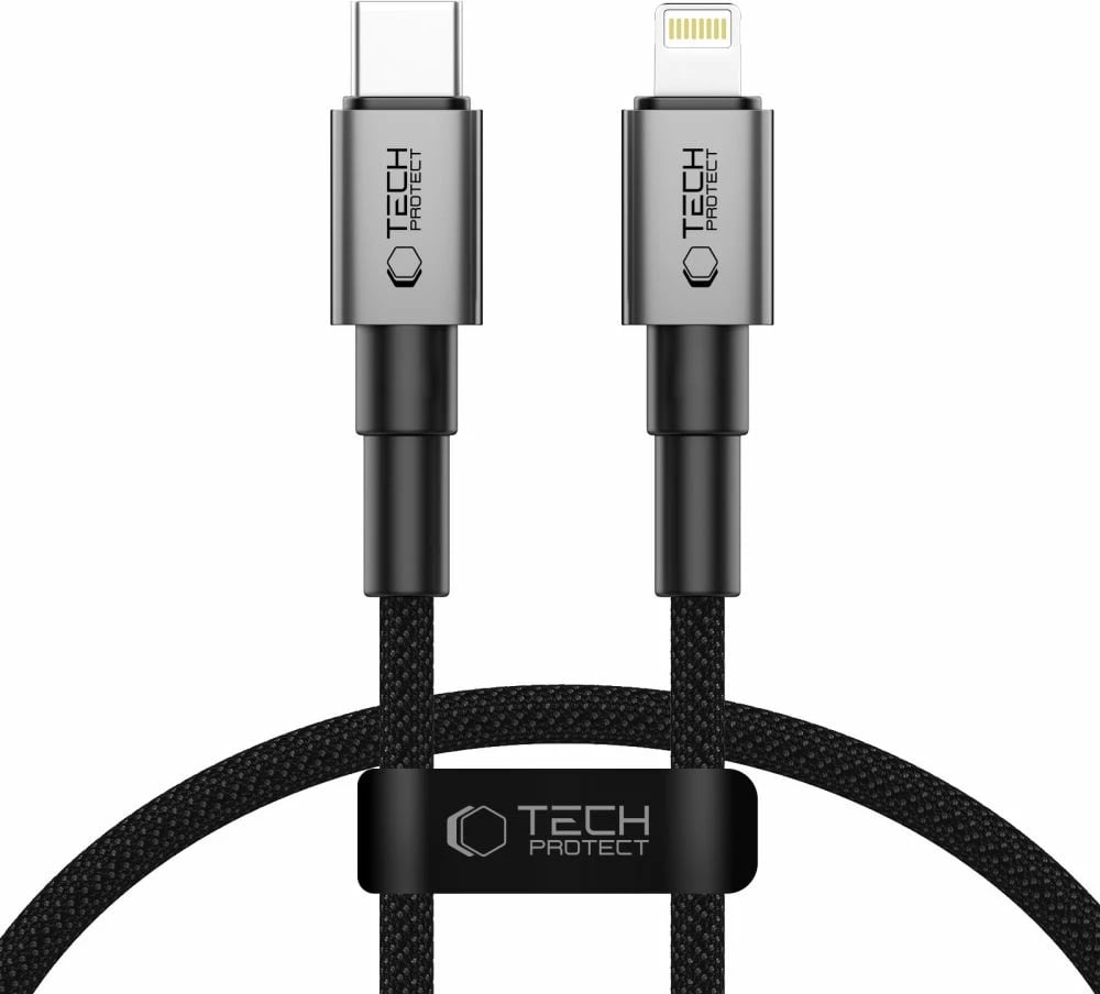 Kabllo Tech-Protect Ultraboost DNA USB-C në Lightning, 25cm, Gri