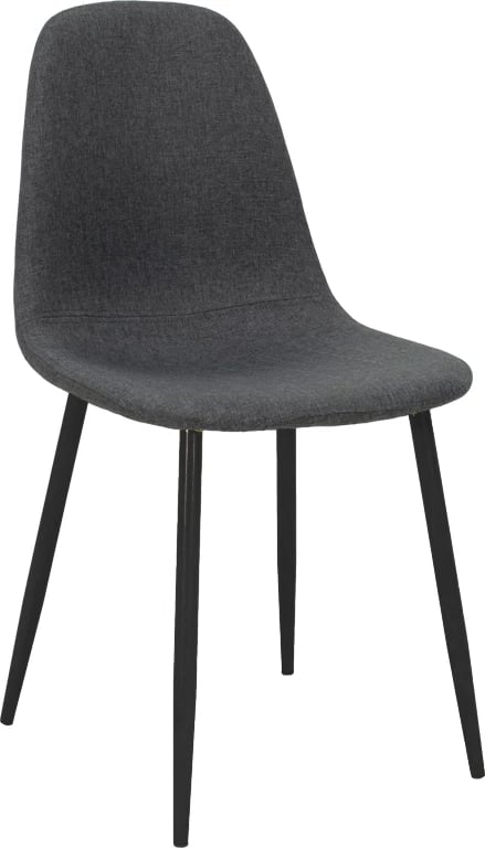 Karrige Bella, stof antracit, këmbë metali të zezë, 43x52x88cm, set prej 2 copësh