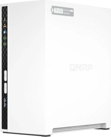 NAS desktop QNAP TS-233, 2 bay, ARM 4-core 2.0GHz, 2GB RAM, e bardhë