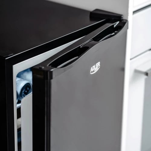 Mini frigorifer termoelektrik, Adler, AD 8089, 28 L, raft xhami, dritë LED, 100-240V, i zi