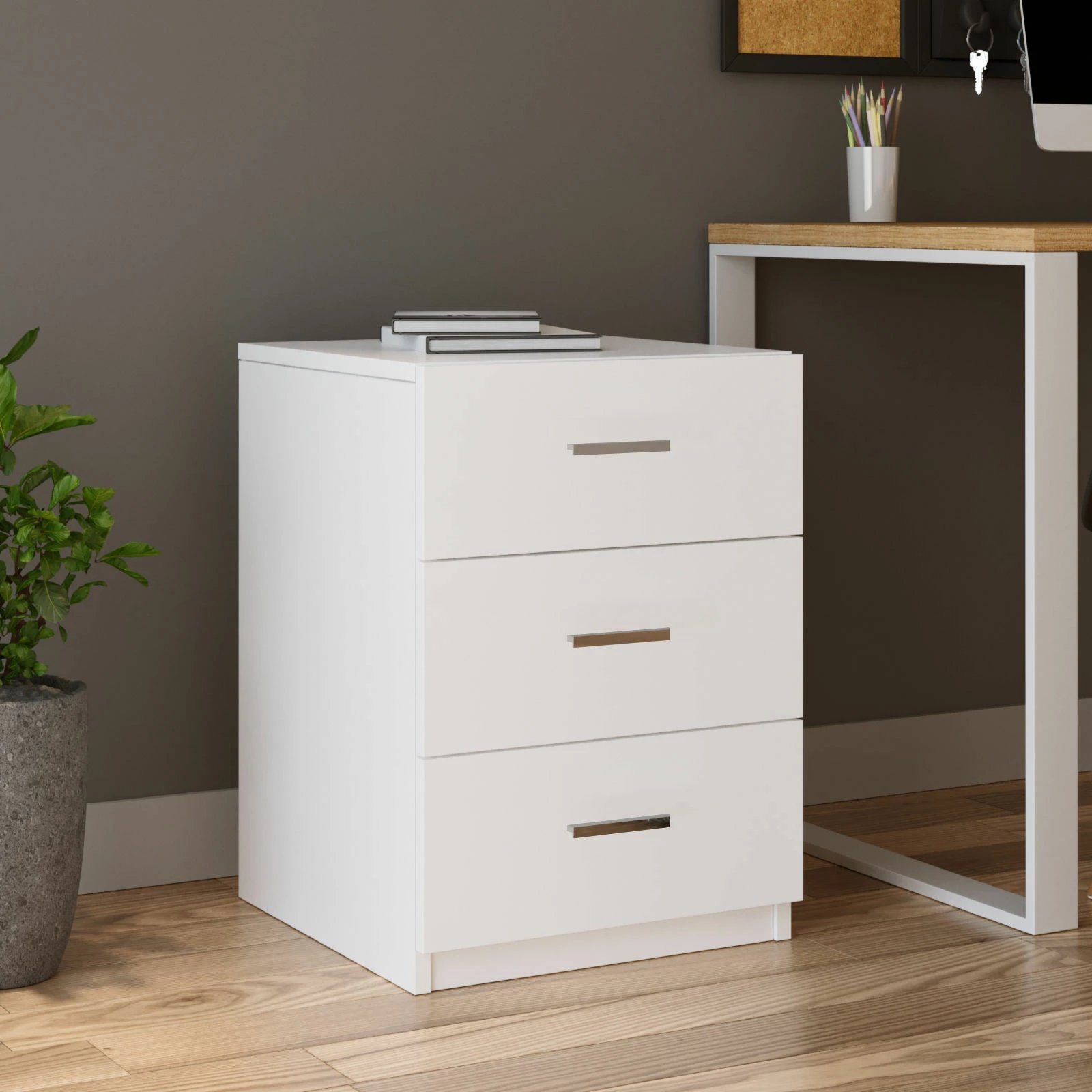 Set mobiljesh për zyre Skye Decor, Vo9-W, ngjyrë e bardhë