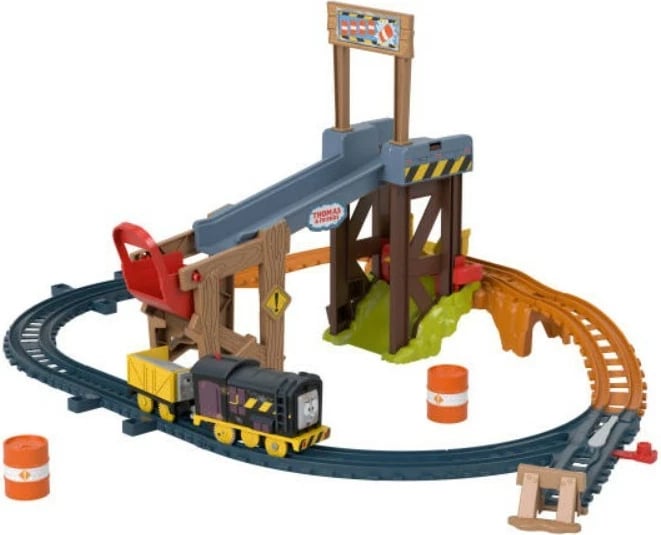 Set lodër hekurudhor Fisher Price Thomas & Friends JBW20, me lokomotivë Diesel, shumëngjyrësh