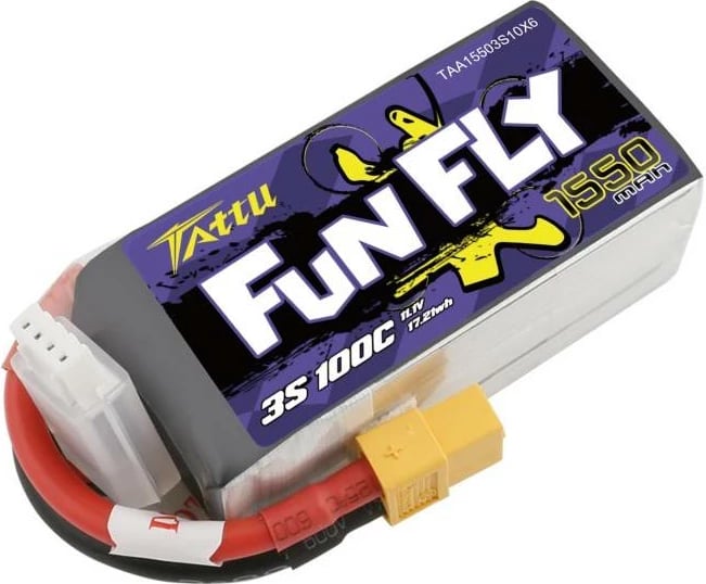 Bateri Tattu Funfly 1550mAh 11.1V 100C 3S1P për dronë
