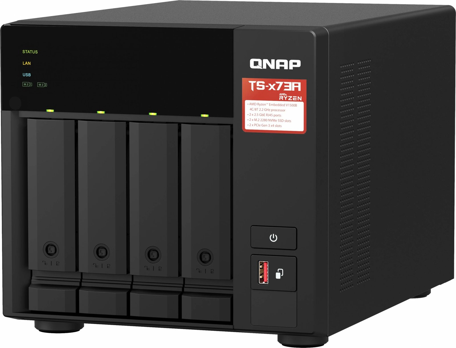 NAS QNAP TS-473A 4 bay Ryzen V1500B 8GB + Switch QSW-1105-ST 5 porta 2.5G