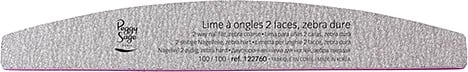 Lima për thonj Peggy Sage 2-Way Zebra Coarse 100/100 formë hëne, 1 copë