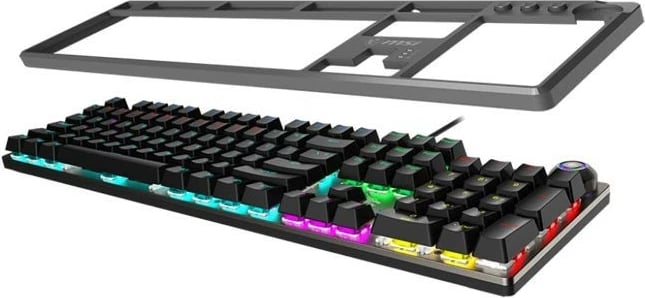 Tastierë mekanike MSI FORGE GK310, RGB, me tela, e zezë