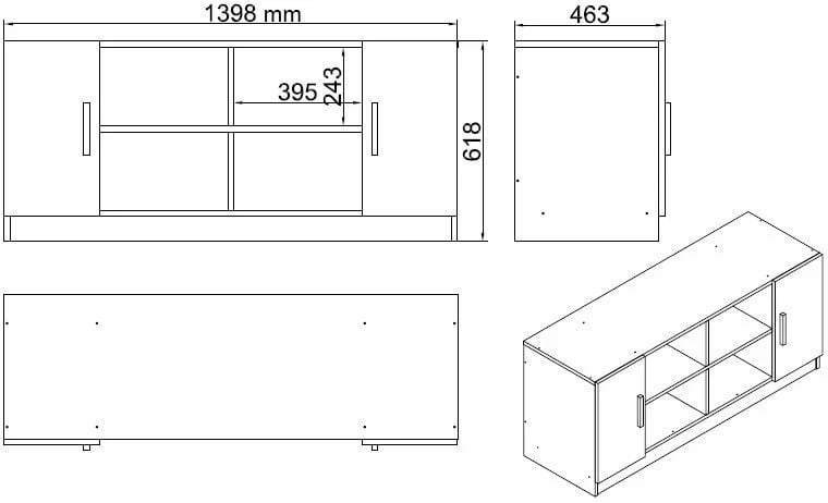 Set mobiljesh për zyre, Skye Decor, VO13-OB, ngjyrë lis dhe e zezë