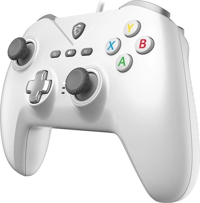 Gamepad MSI Force GC200, me tel USB, Hall-effect triggers, vibër, për PC/Android, kabllo 2 m, i bardhë