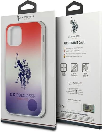Mbështjellës U.S. Polo Assn. USHCP12MPCDGBR për iPhone 12/12 Pro 6.1", Gradient, Blu/Kuq