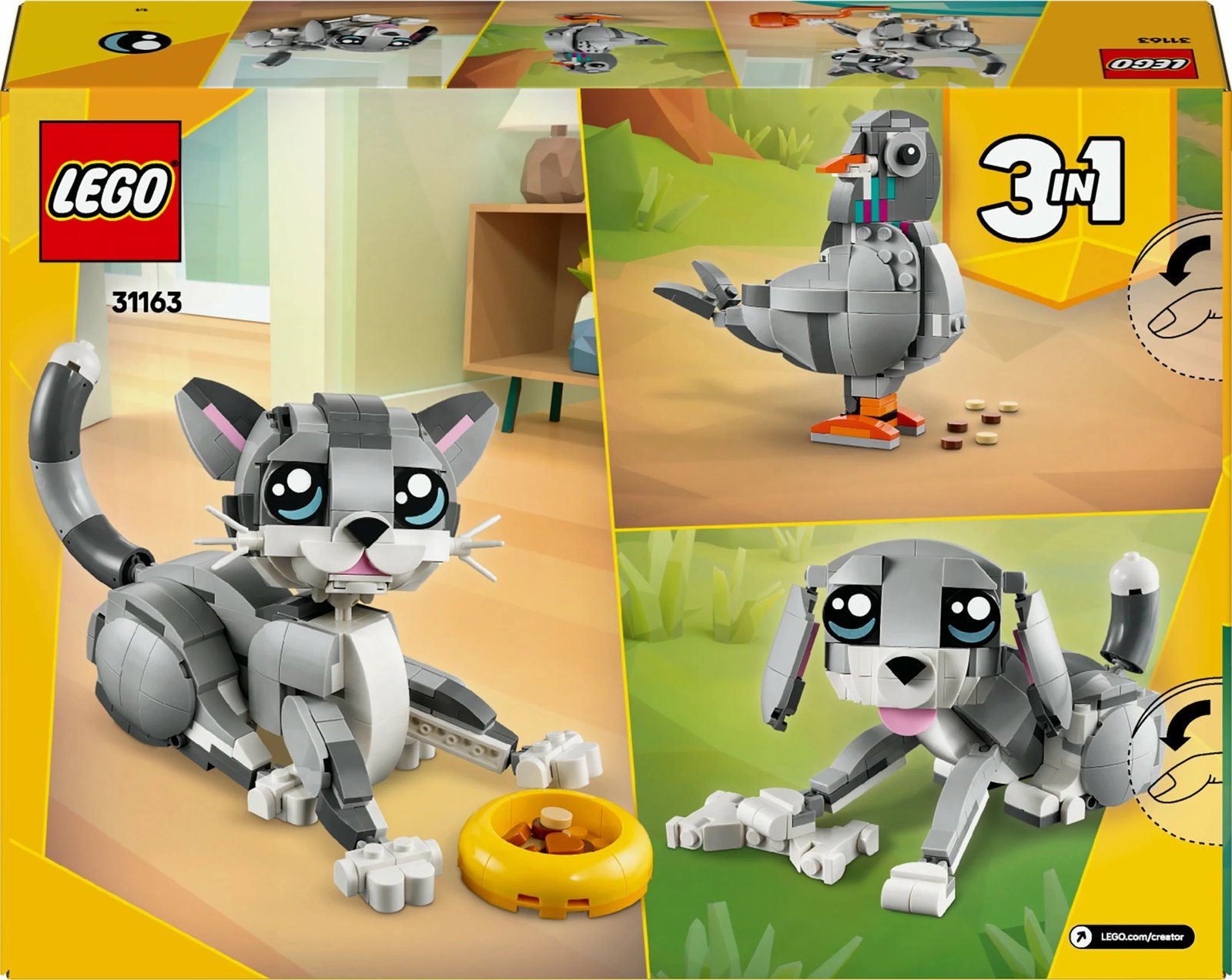 Set ndërtimi LEGO Creator Graue Katze 31163, multikolor