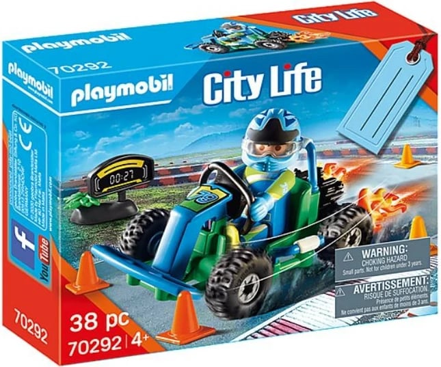 Set lodrash Playmobil City Life Go-Kart Race 70292, 38 pjesë