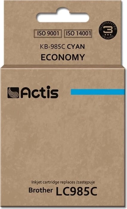 Ngjyrë zëvendësuese Actis KB-985C për printer Brother LC985C, 19.5ml, e kaltër 