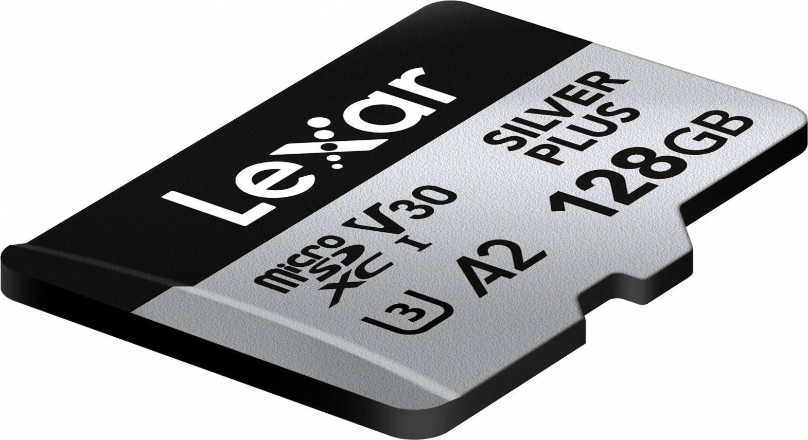 Kartë memorie microSD, Lexar, Silver Plus LMSSIPL128G-BNANG, 128GB UHS-I A2 U3 V30 205/150MB/s, me adaptues SD, argjendtë