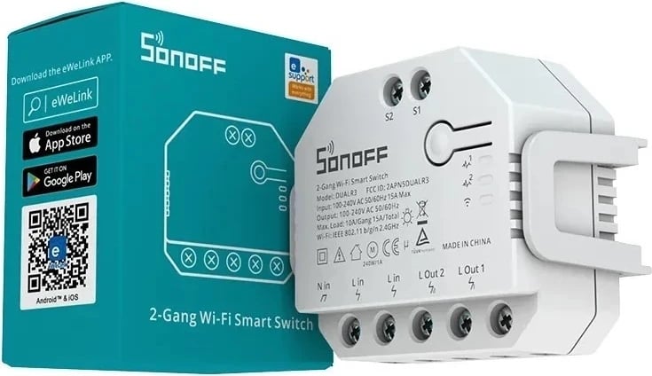Switch inteligjent Sonoff, modeli Dual R3