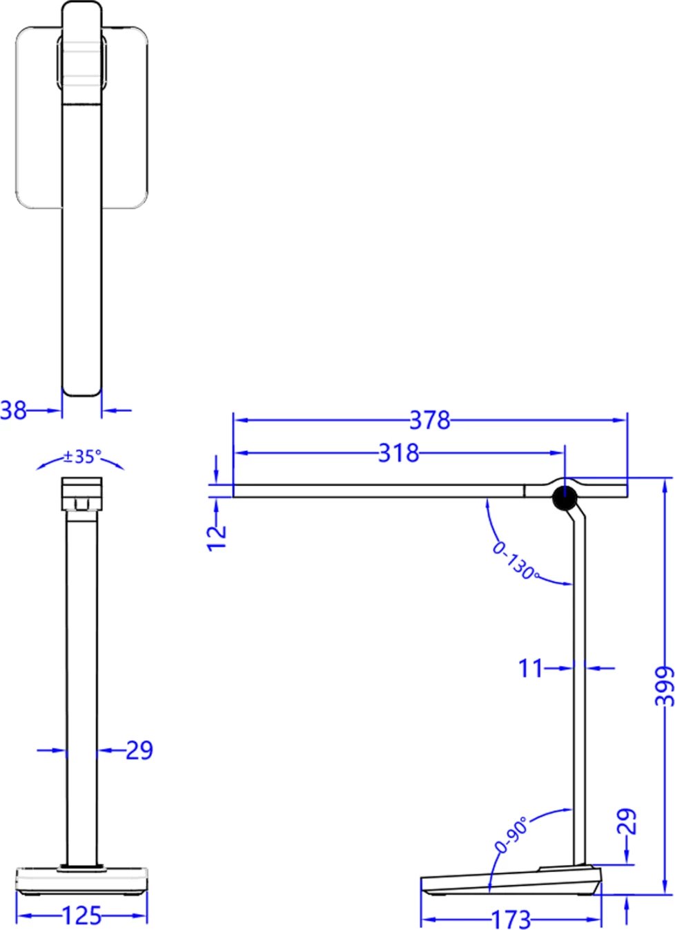 Llambë tavoline LED profesionale BLAIN PRO FH4448.02 ngjyrë zezë ABS 17,3x12,5x39,9Hcm