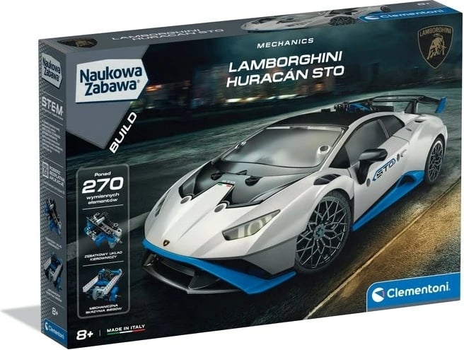 Set ndërtimi Clementoni Mechanics Laboratory Lamborghini Huracan STO, për fëmijë 8+