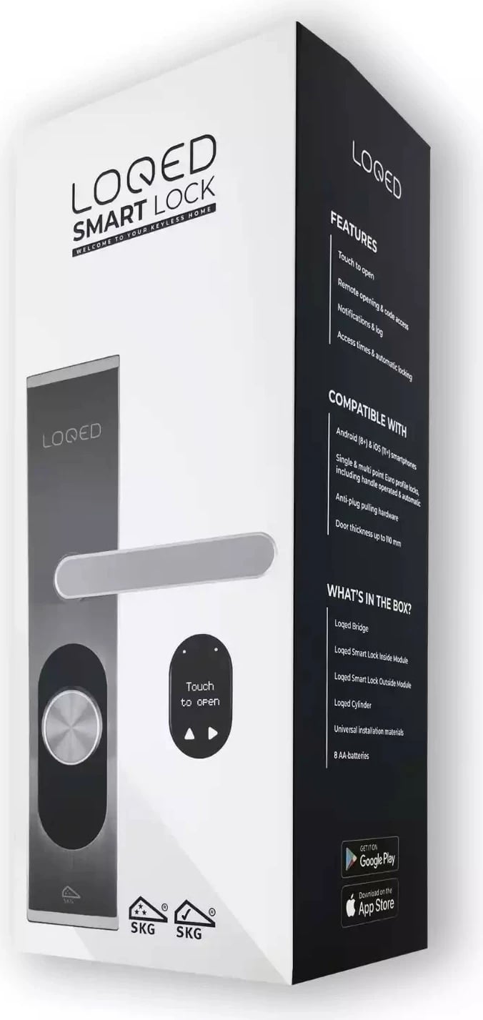 Bravë smart Shelly LOQED Touch Smart Lock, çelik inox, Plug&Play