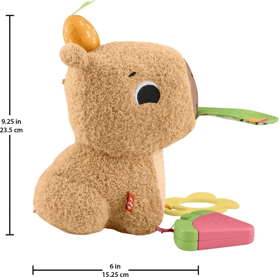 Lodër pellushi Fisher-Price Snuggly Snacky Capy, MATTEL, Bronztë