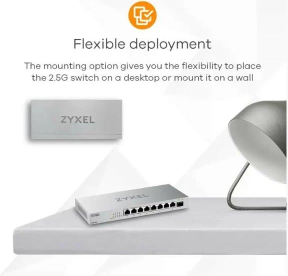 Switch Zyxel XMG-108-ZZ0101F, 8 porta 2.5G, 1 SFP+, Desktop, Argjendtë