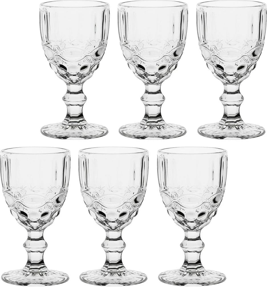 Set 6 gota LA PORCELLANA BIANCA Barberino, 250 ml, Transparent