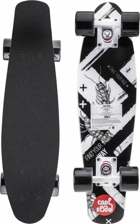 Skateboard Coolslide për femra dhe fëmijë, ngjyrë e zezë