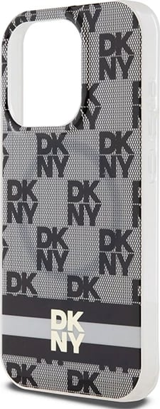 Mbështjellës DKNY IML Checkered Mono Pattern & Printed Stripes MagSafe për iPhone 13 Pro Max, Zi