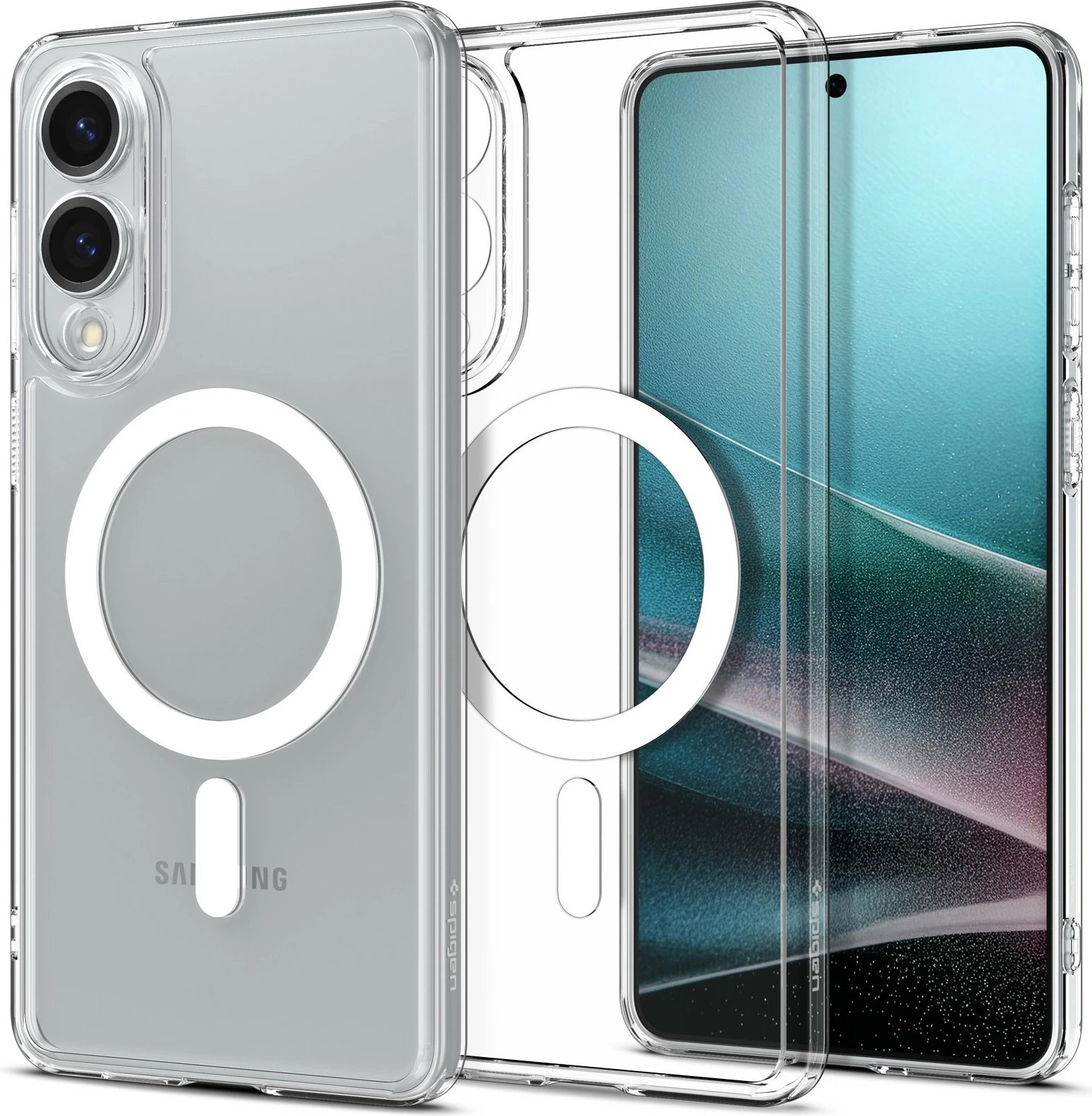 Mbështjellës Spigen Ultra Hybrid Mag me MagSafe për Samsung Galaxy S25 Edge, Transparent