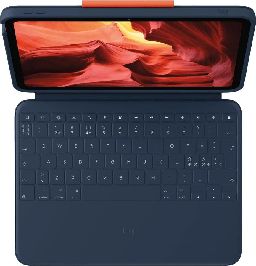 Mbështjellës me tastierë Logitech Rugged Combo 4 për tablet, ngjyrë blu