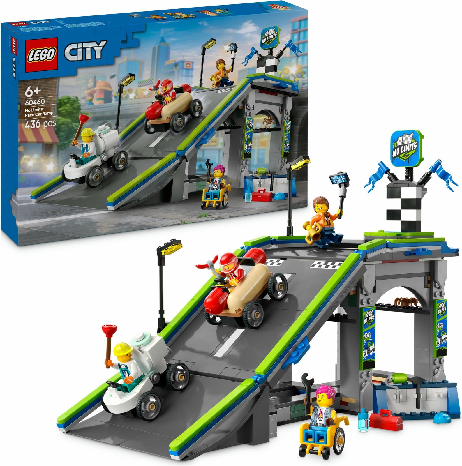 Set ndërtimi LEGO City 60460, rampë gare, 436 pjesë, multikolor