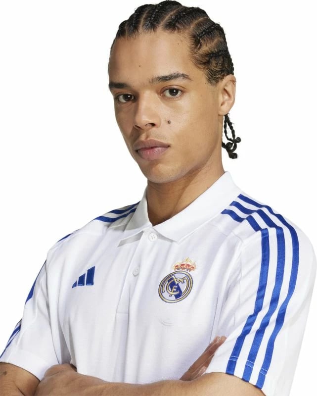 Maicë polo për meshkuj adidas Real Madrid, e bardhë Maicë polo për meshkuj adidas Real Madrid, e bardhë