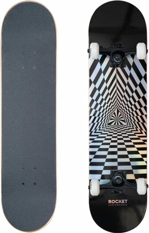 Skateboard Rocket, bardhë e zi