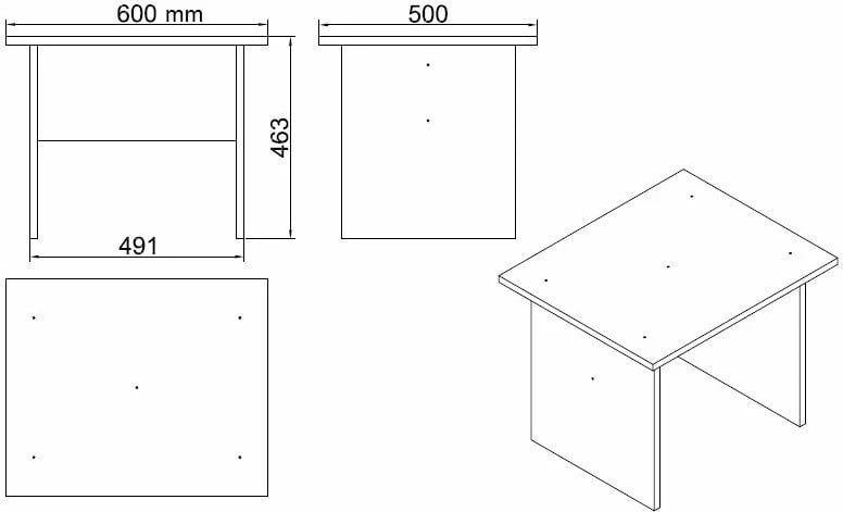 Set mobiljesh për zyre Skye Decor, Vo9-W, ngjyrë e bardhë