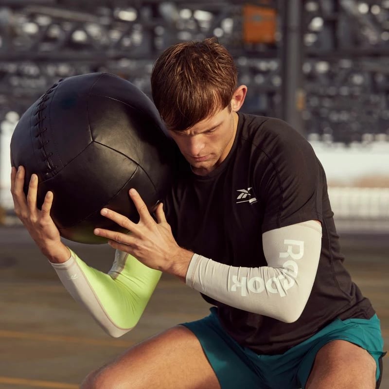 Mëngë kompresimi për stërvitje Reebok Activchill, të verdha dhe gri