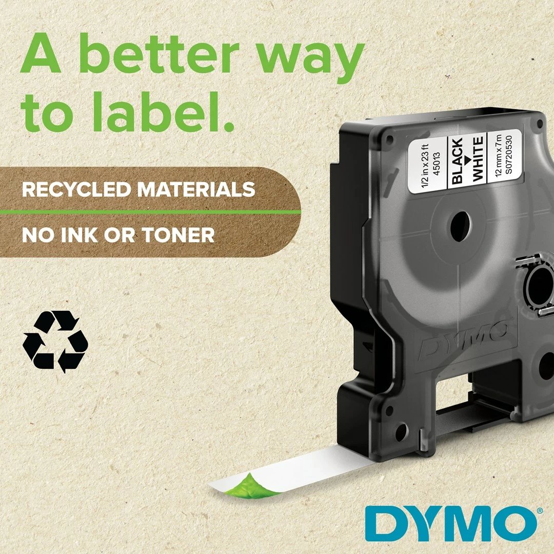 Kasetë etiketuese DYMO D1 Standard, 19mm, E zezë në transparente