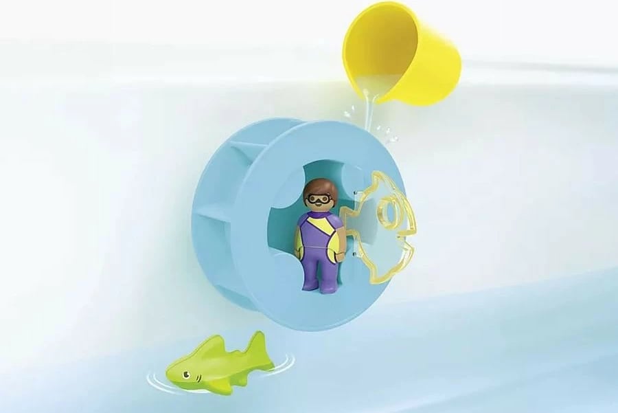 Set lodrash uji Playmobil Junior Aqua 71688 me mulli uji dhe rekin të vogël, plastikë