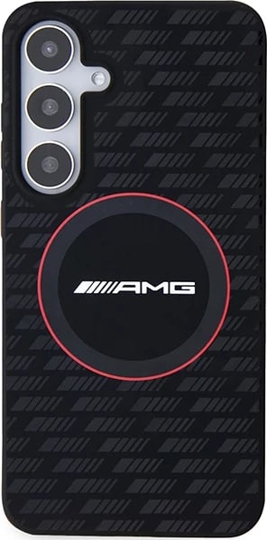 Mbështjellës Mercedes AMG Silicone Carbon Pattern MagSafe për Samsung Galaxy S24, i zi