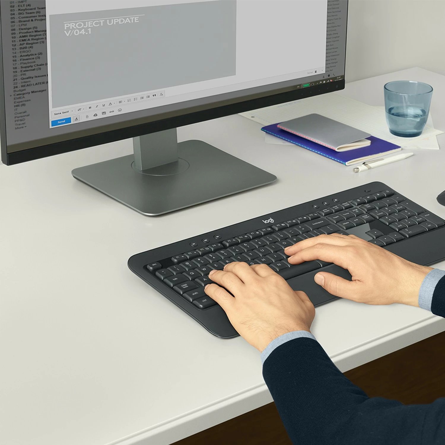 Komplet maus dhe tastierë Logitech MK540 Advanced, Wireless, USB, Membranë, QWERTY, Zi, Bardhë