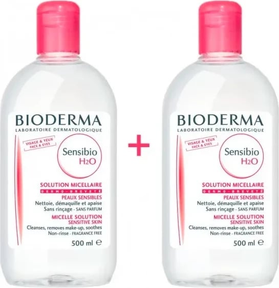 Solucion micelar Bioderma Sensibio H2O, 2x500ml