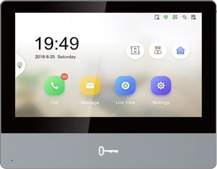 Sistem video interkom Hikvision DS-KH8350-TE1, 7", me prekje, Gri