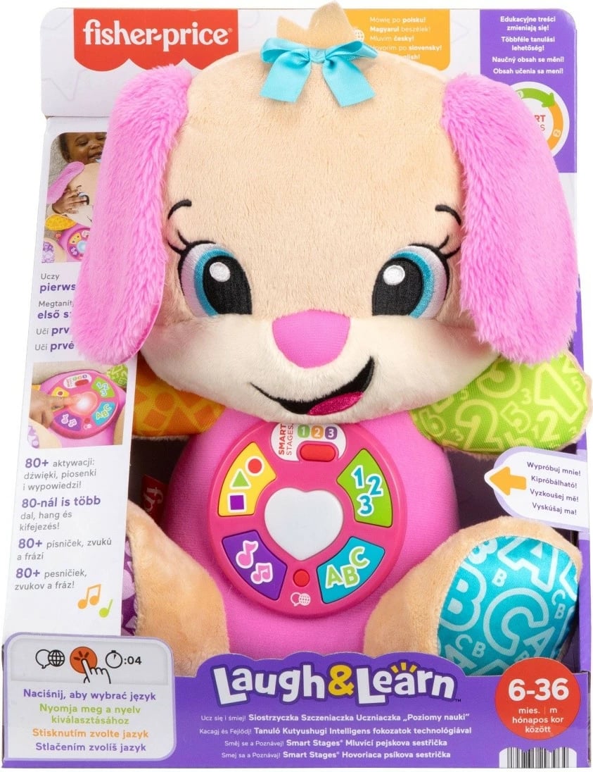 Lodër edukative interaktive Fisher Price Laugh & Learn Sister Puppy, shumëngjyrëshe