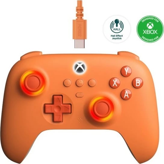 Gamepad 8BitDo Ultimate C RET00458, me kabllo, për Xbox One/Series X|S dhe PC, Portokalli
